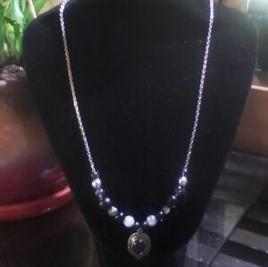 Chic Black and Silver Beaded Necklace